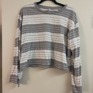 Z Supply Gray and White Striped Tee